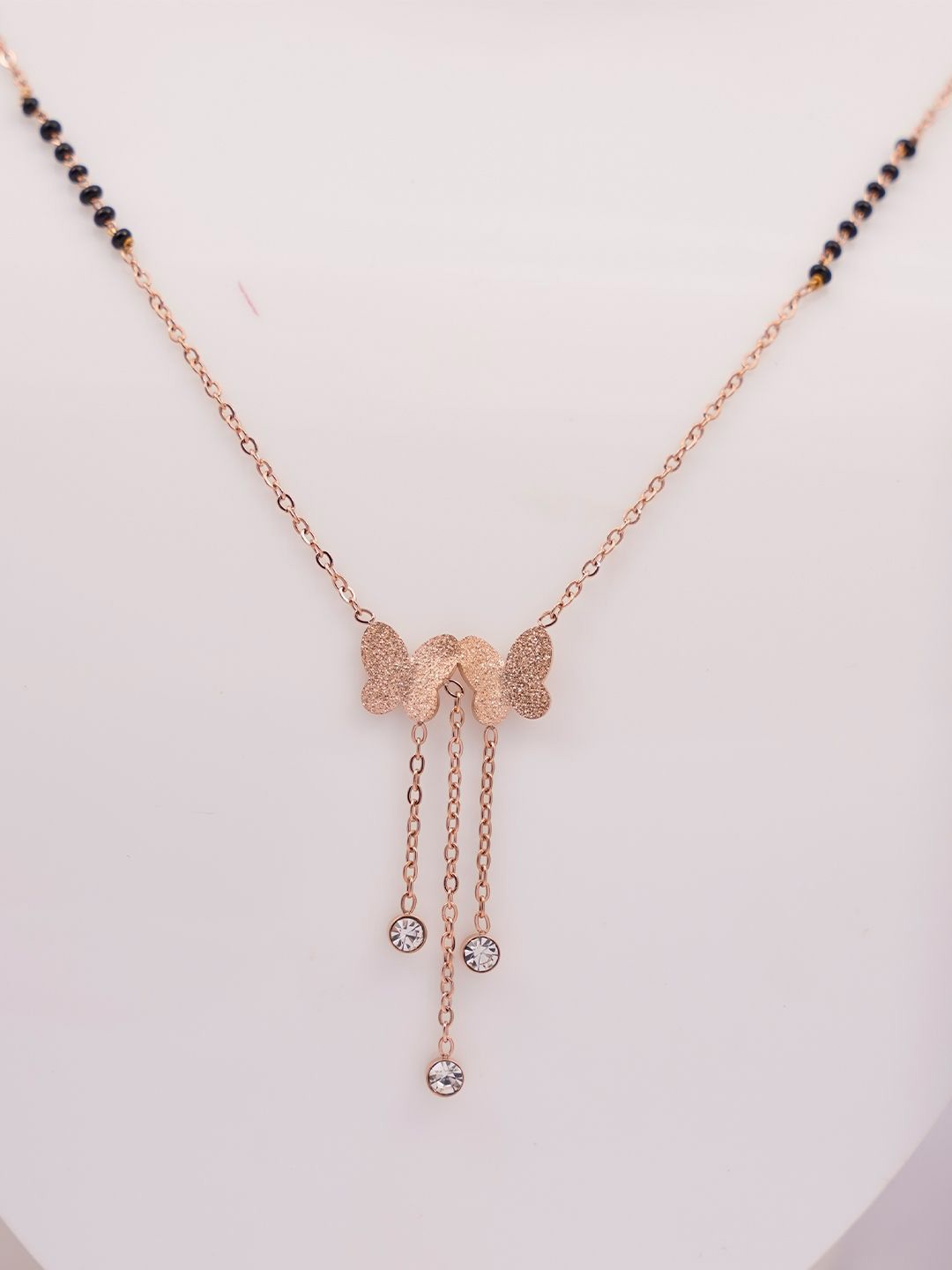 

SWASHAA Rose Gold-Plated Stainless Steel Beaded Mangalsutra