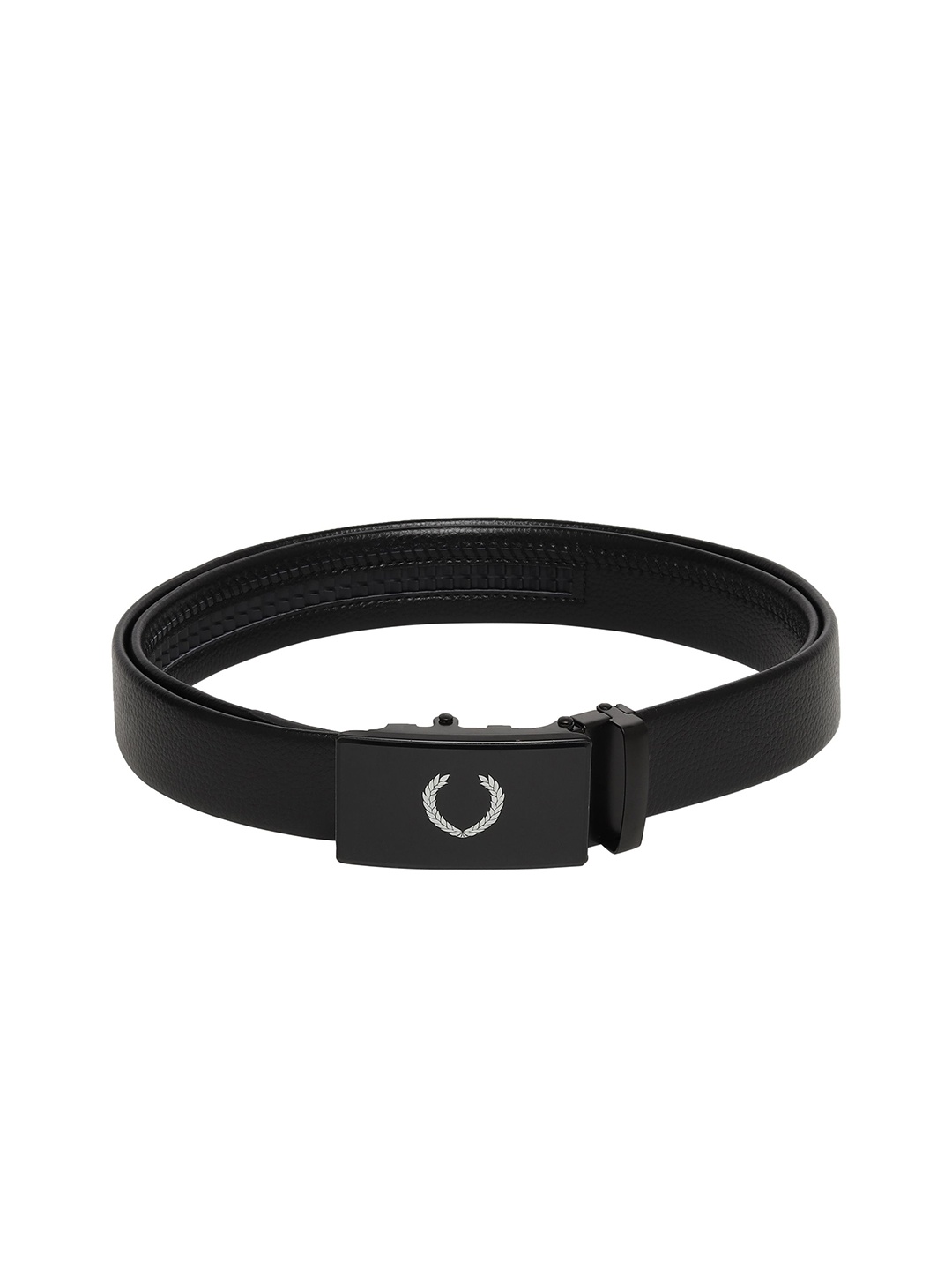 

WINSOME DEAL Men Textured Slider Buckle Closure Formal Belt, Black