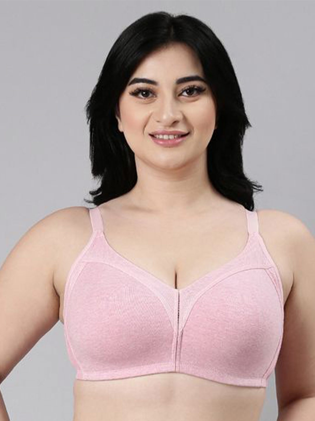 

Enamor Fab-Cool M-Frame Full Support Stretch Cotton Bra Ab75, Pink