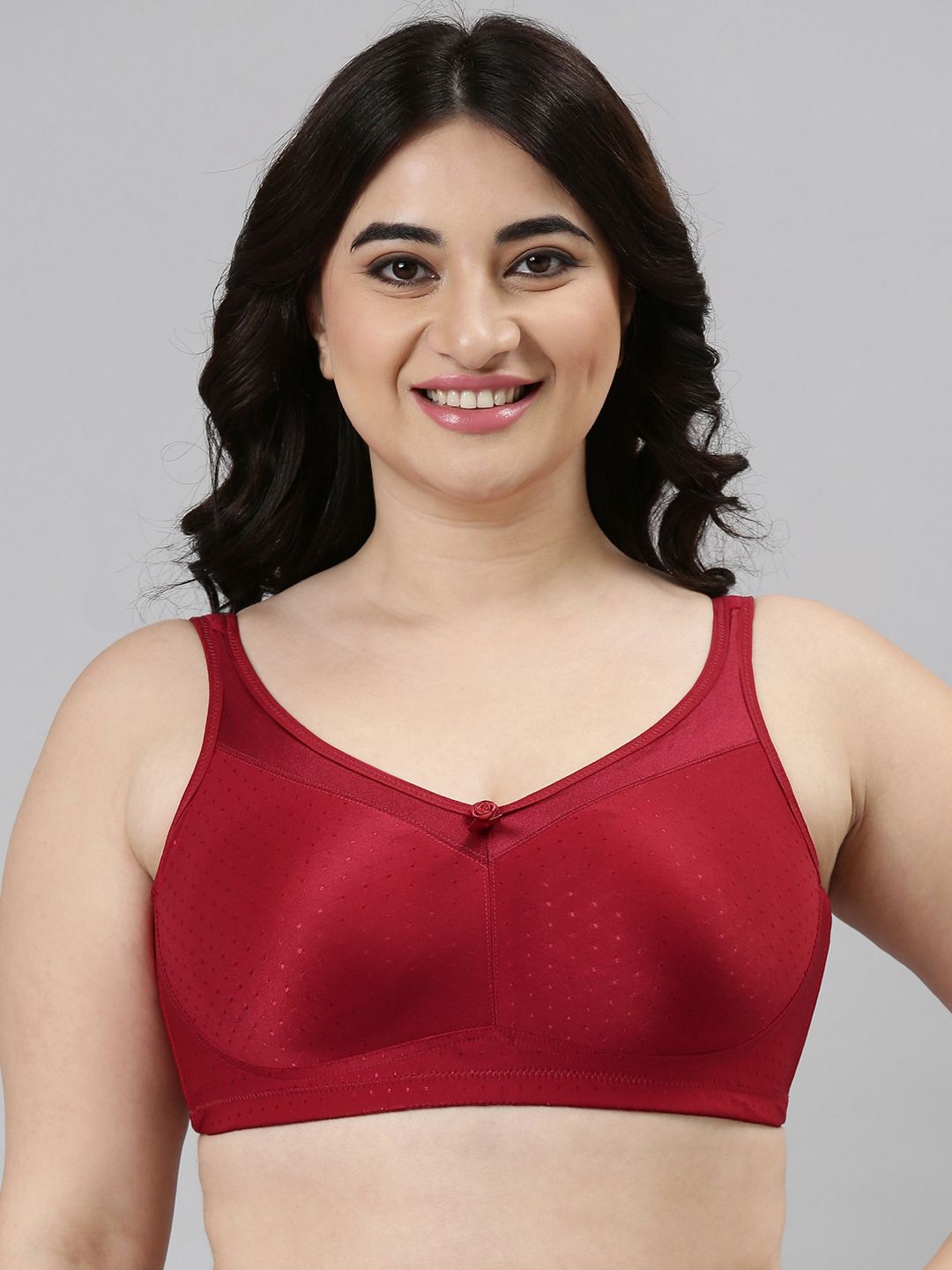 

Enamor Non Padded Wirefree Full Coverage Full Support Smooth Super Lift Bra Fb12, Red