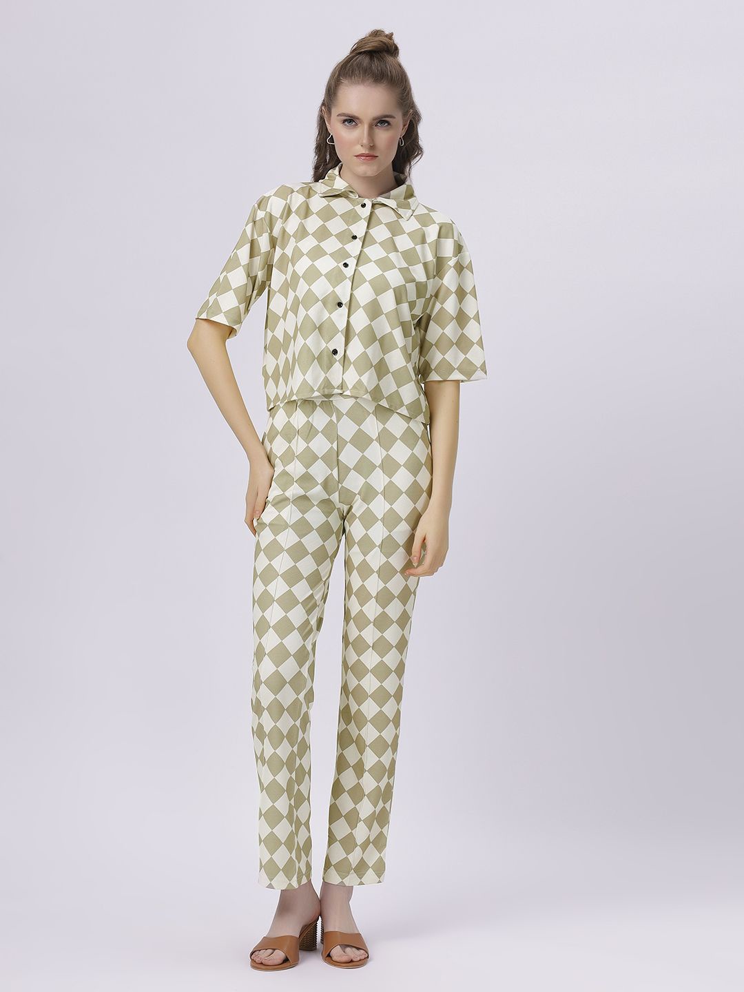 

BABA YAGA Printed Shirt With Trouser, Off white