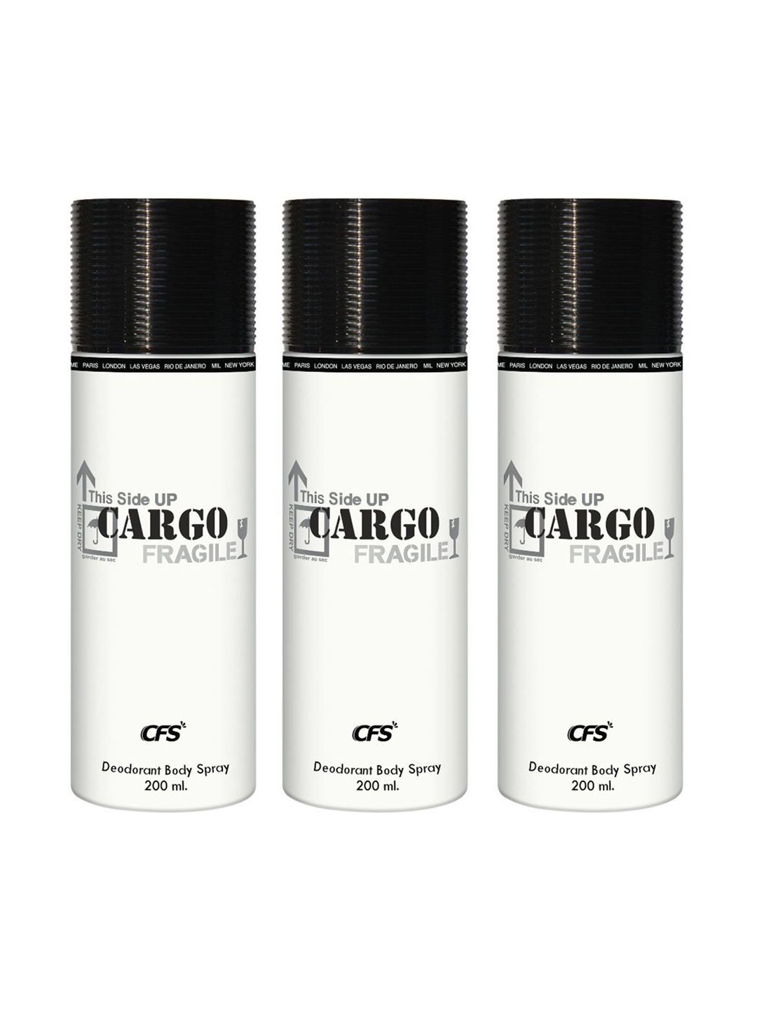 

CFS Set of 3 Cargo White Long Lasting Deodorant Body Spray - 200 ml each