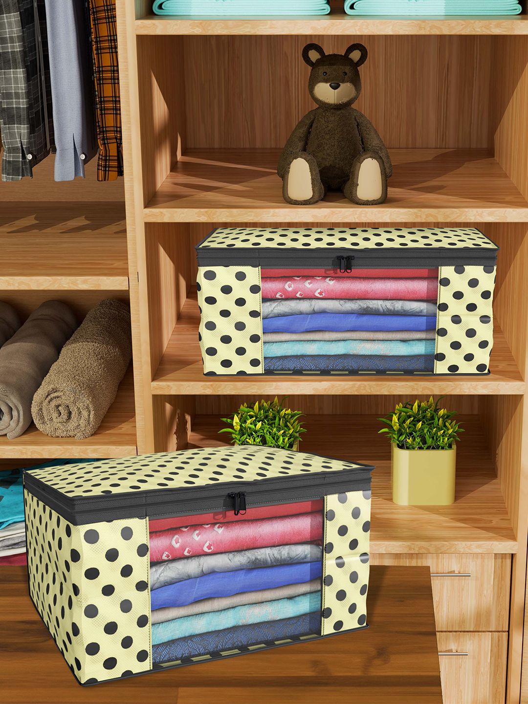 

Kuber Industries Cream-Coloured & Black 24 Pieces Printed Drawer Organisers