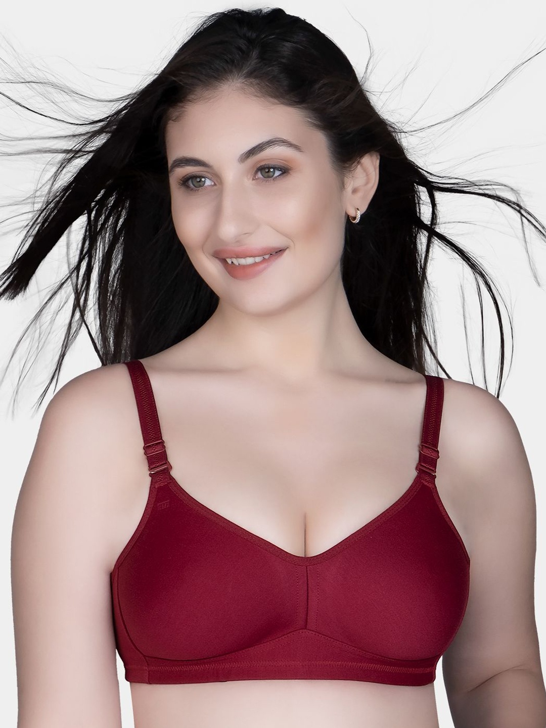 

Trylo Riza Minimizer Cotton Fabric Non-Padded Non-Wired Seamless Molded Bra, Burgundy