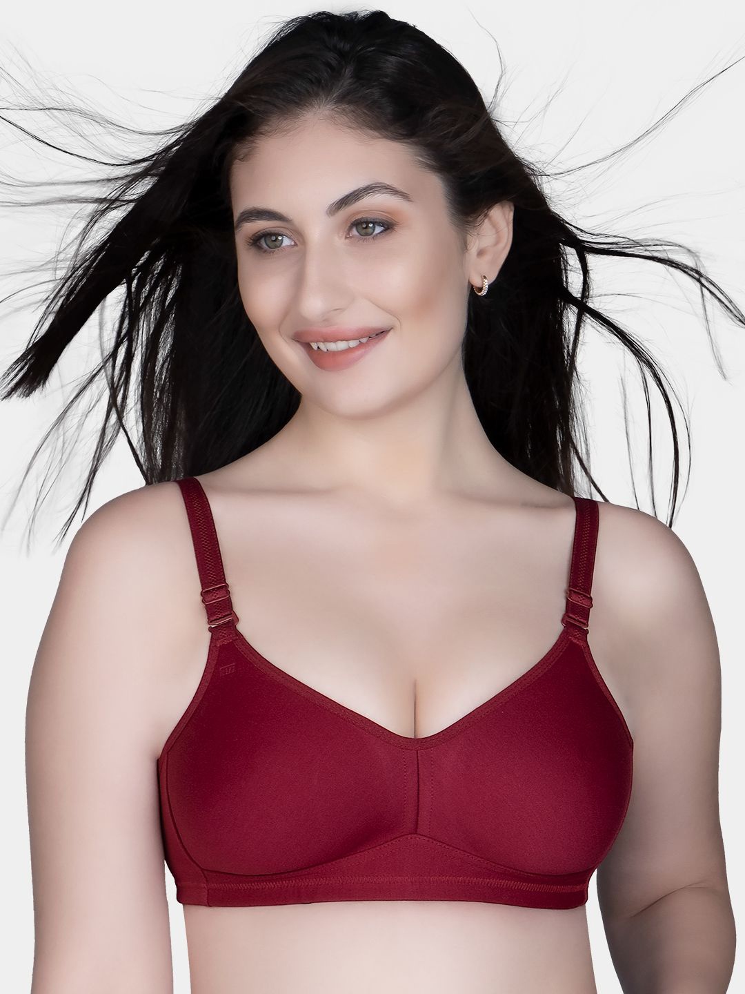 

Trylo Riza Minimizer Cotton Fabric Non-Padded Non-Wired Seamless Molded Bra, Burgundy