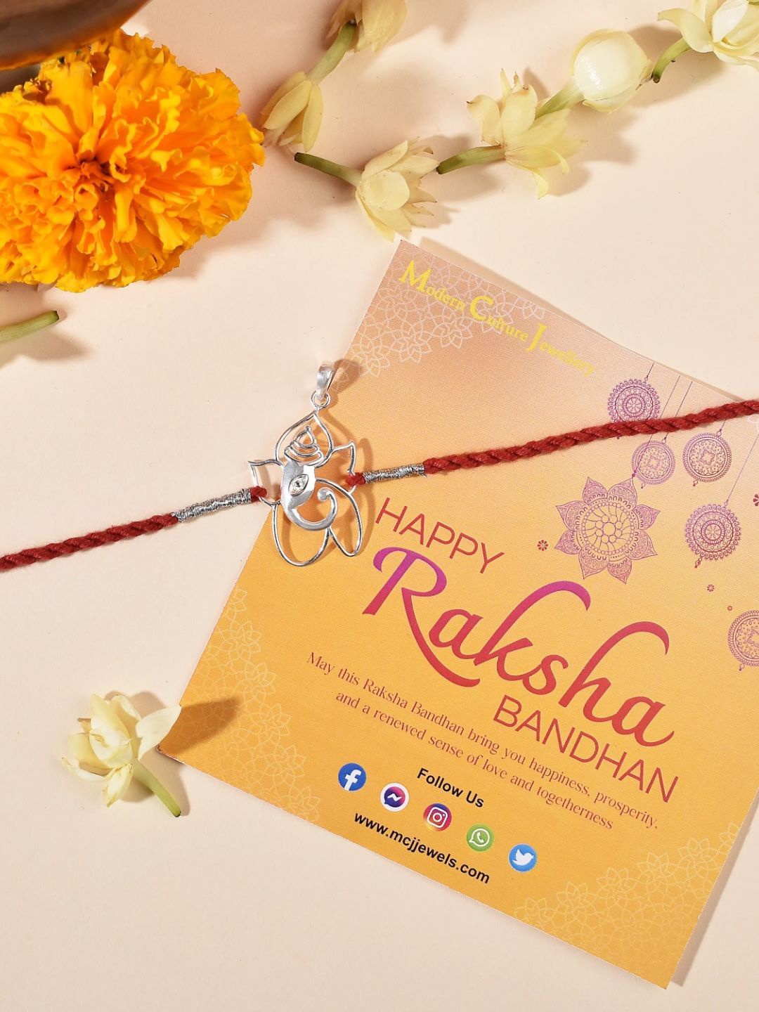 

fnp 925 Silver Ganesha Rakhi Bracelet Rakhis