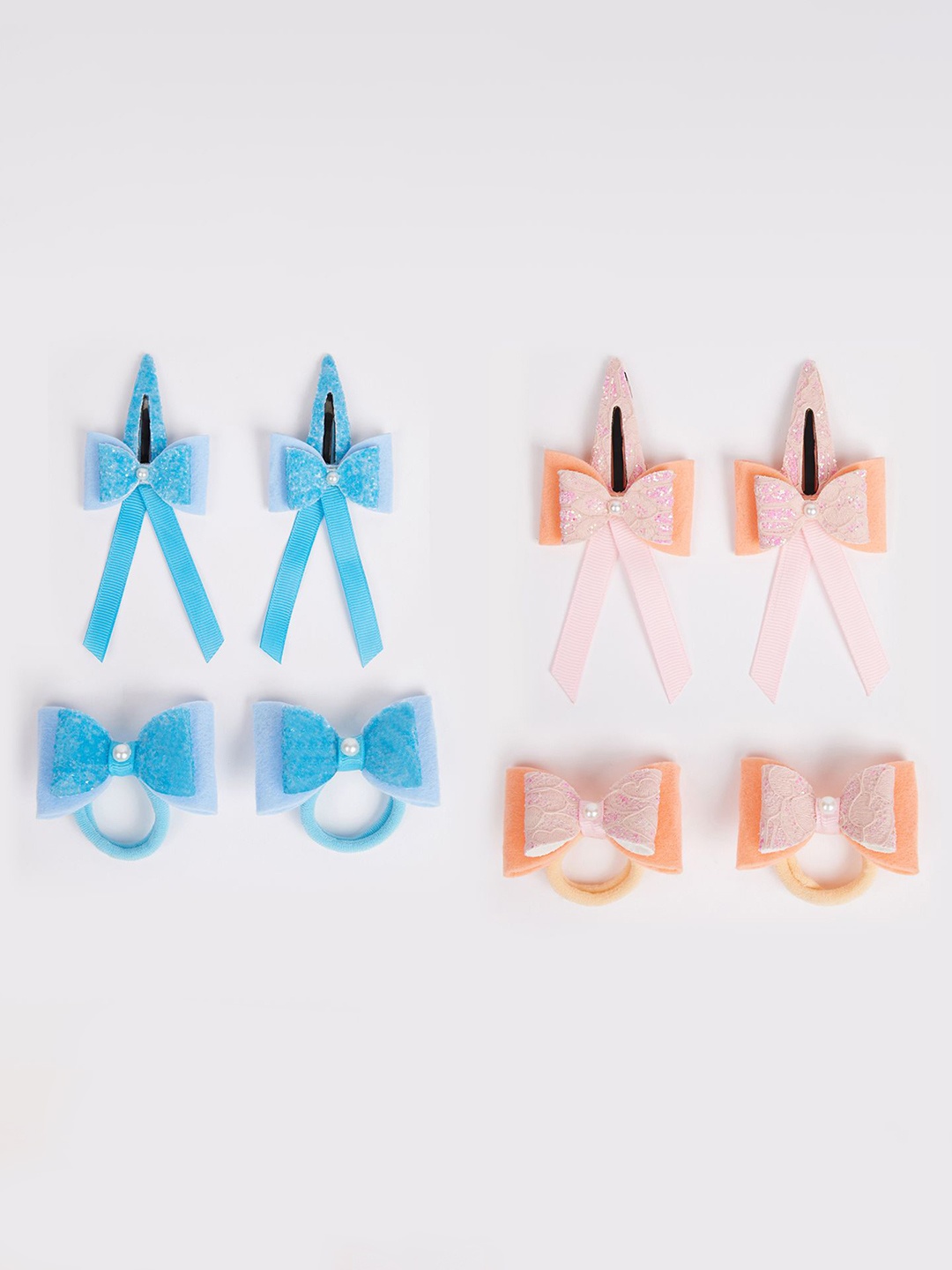 

RIBBON CANDY Set of 8 Girls Embellished Hair Accessory, Blue
