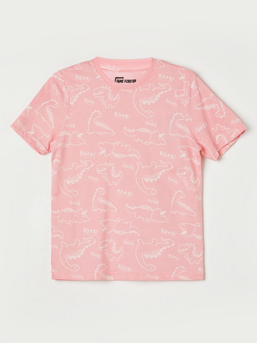 

Fame Forever by Lifestyle Boys Pink Dinosaur T Shirt
