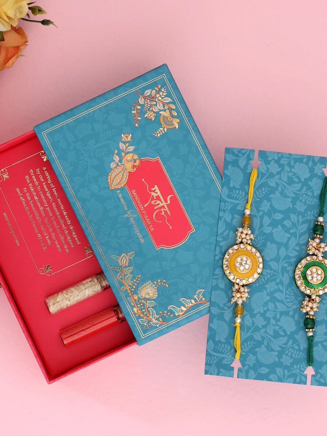 

fnp Set Of 2 Traditional Kundan Rakhis Magical Evil Eye, Green