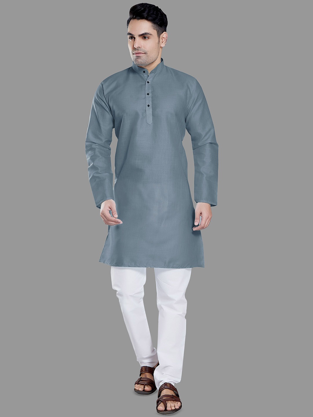 

DIVISIVE Men Regular Kurta with Pyjamas, Grey