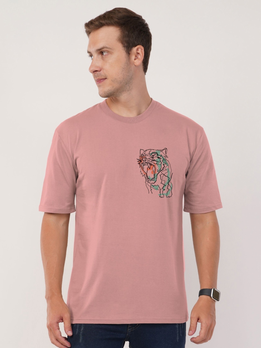 

AUSK Men Tribal Printed T-shirt, Peach