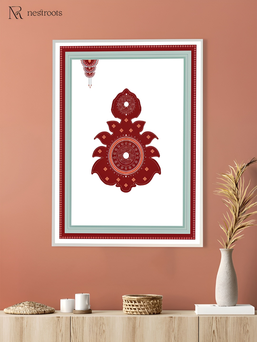 

nestroots White & Red 1 Piece Canvas Religious Wall Paintings