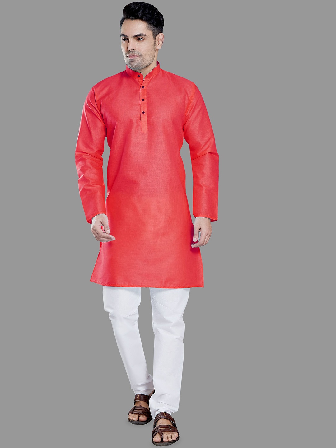 

DIVISIVE Men Regular Kurta with Pyjamas, Pink