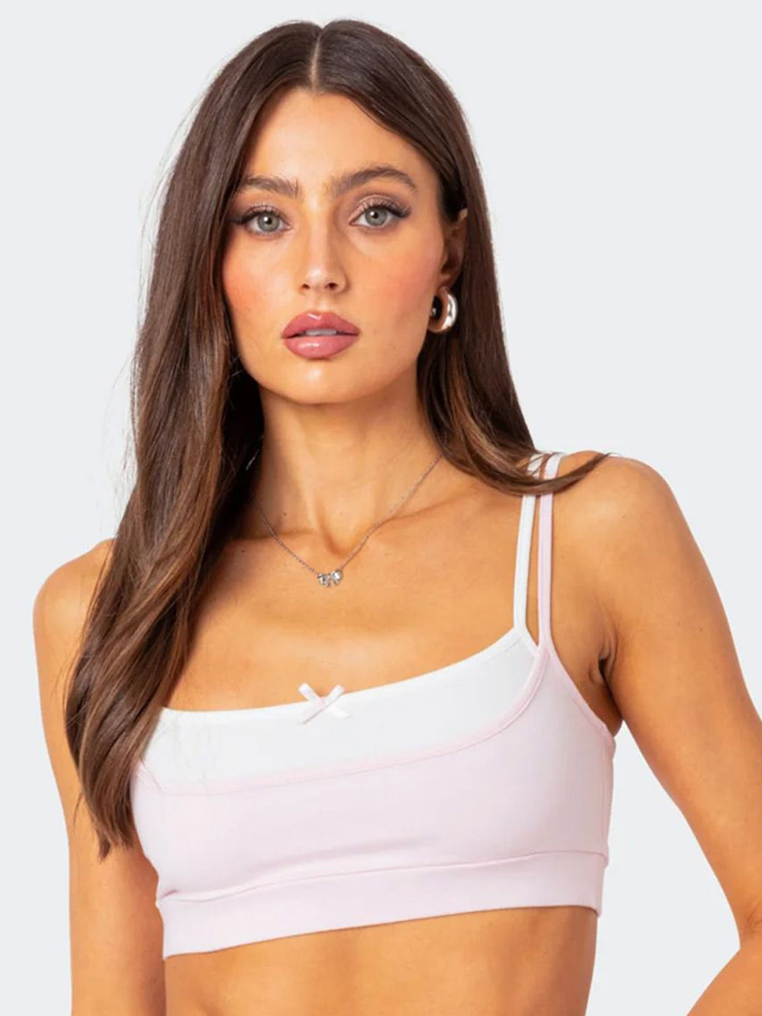 

LULU & SKY Women Solid Shoulder Straps Top, Pink
