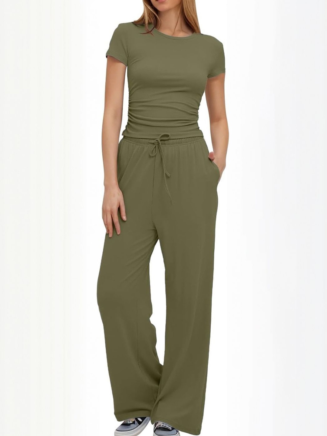 

StyleCast Short Sleeves Top & Trouser Set, Green