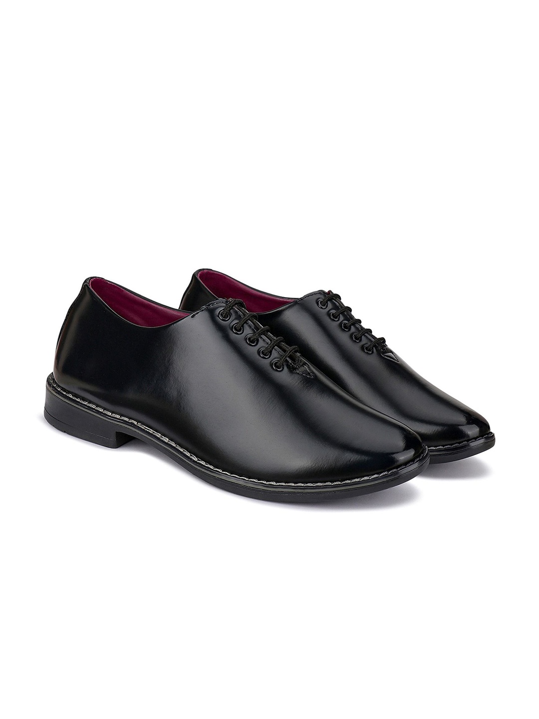 

BERSACHE Men Leather Formal Oxfords, Black