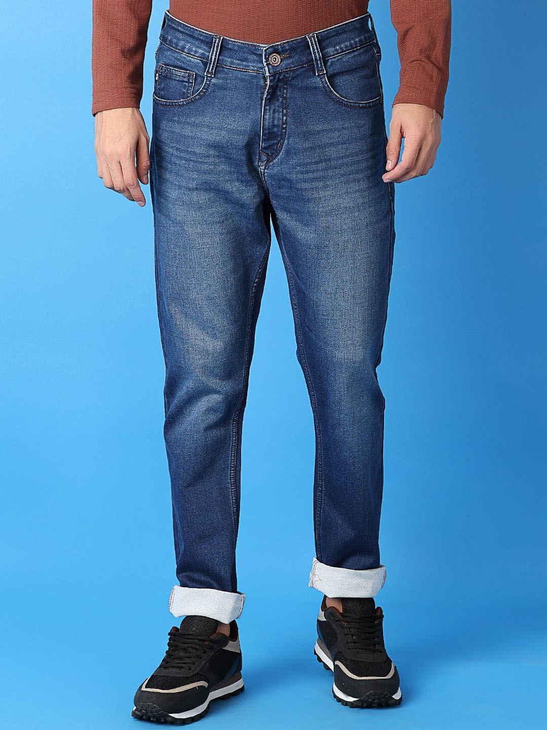 

V-Mart Men Slim Fit Heavy Fade Jeans, Blue