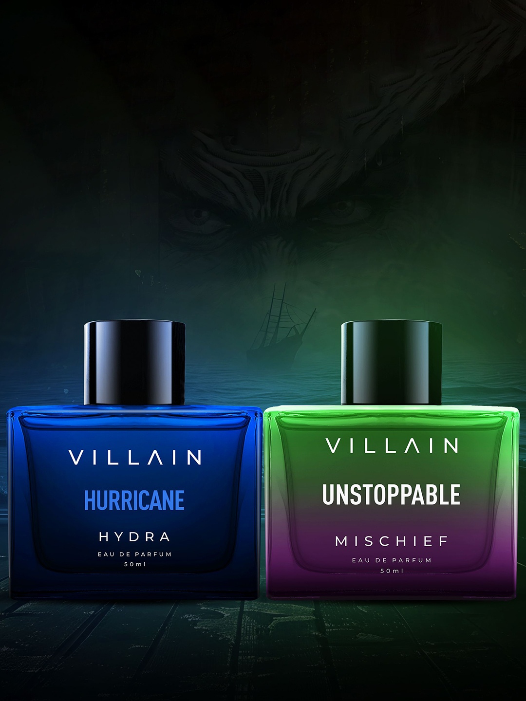 

VILLAIN Set Of 2 Hurricane Hydra & Unstoppable Mischief Fierce Eau de Parfum - 50 ml Each, Multi