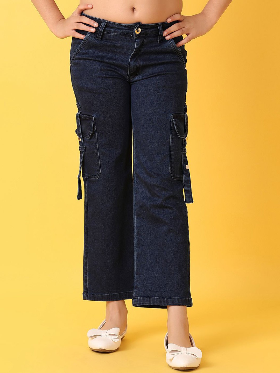 

V-Mart Girls Low Distress Jeans, Blue