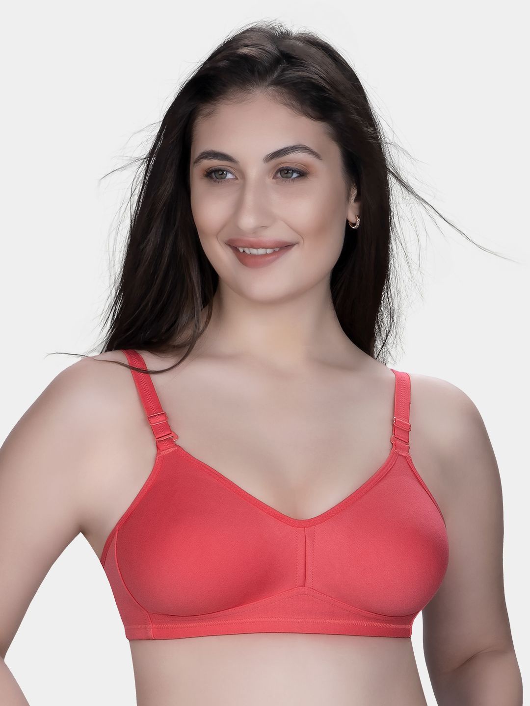 

Trylo Riza Minimizer Cotton Fabric Non-Padded Non-Wired Seamless Molded Bra, Rose