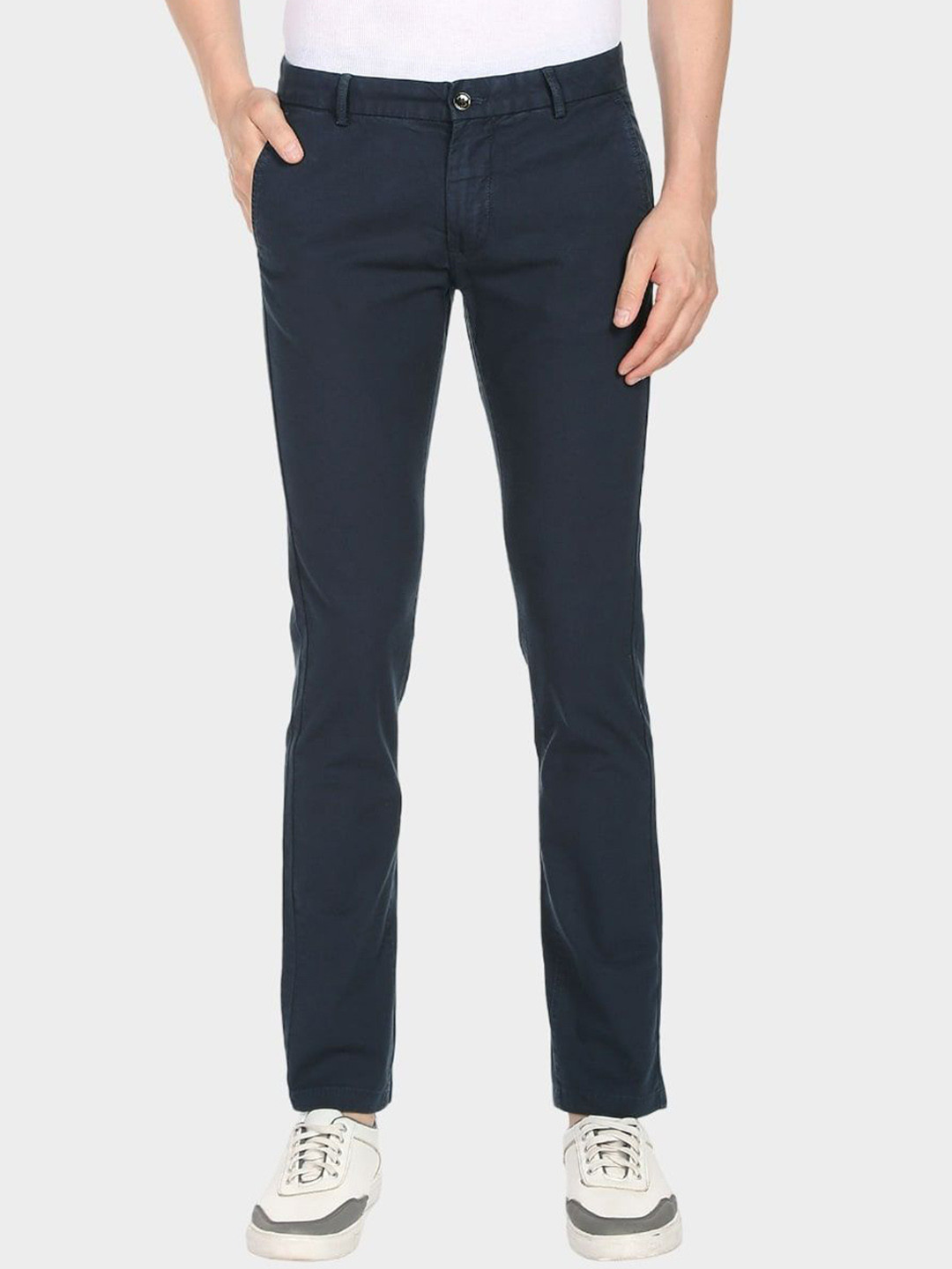

Arrow Sport Men Slim Fit Low-Rise Trousers, Blue