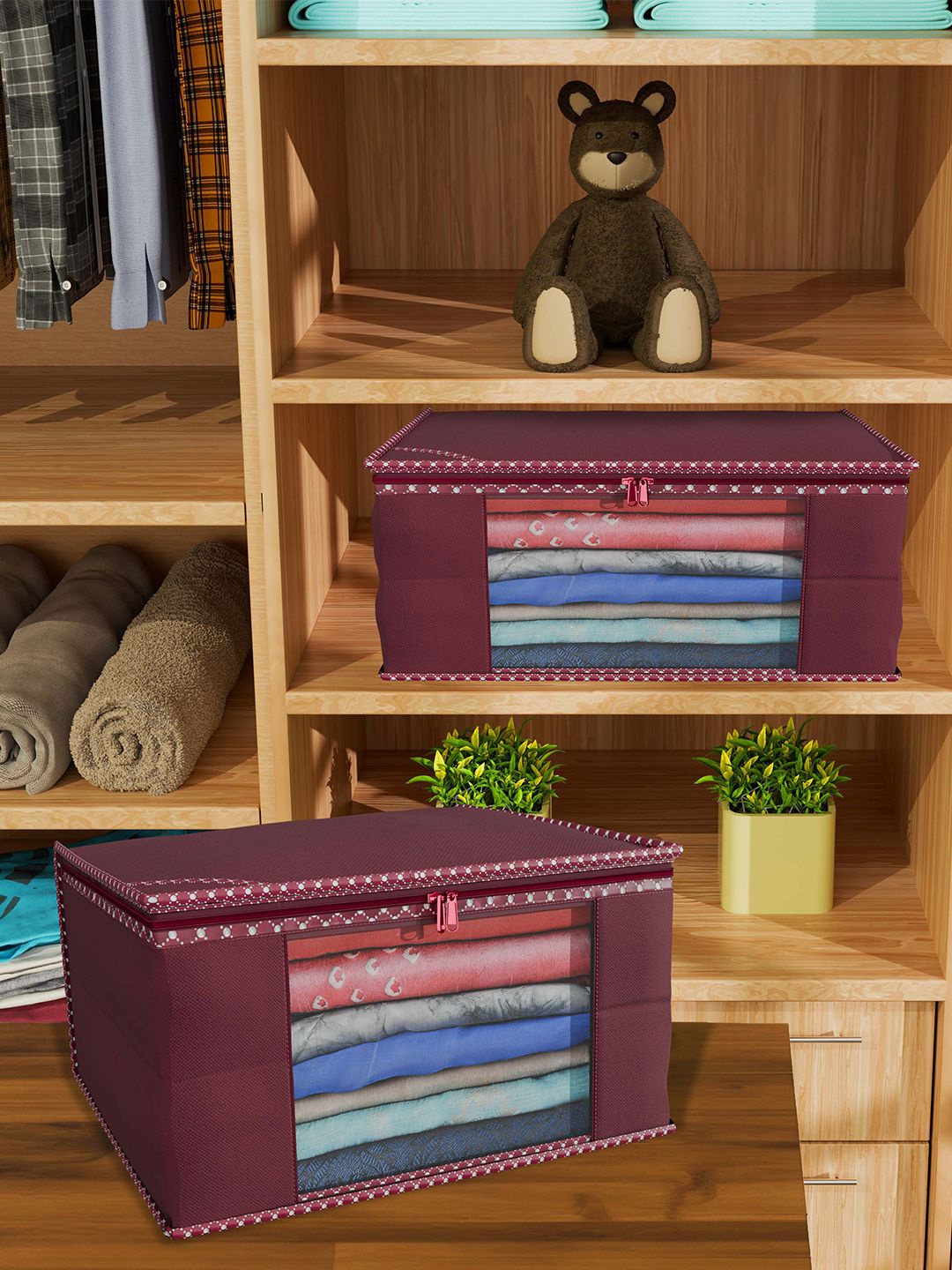 

Kuber Industries Maroon 24 Pieces Printed Drawer Organisers