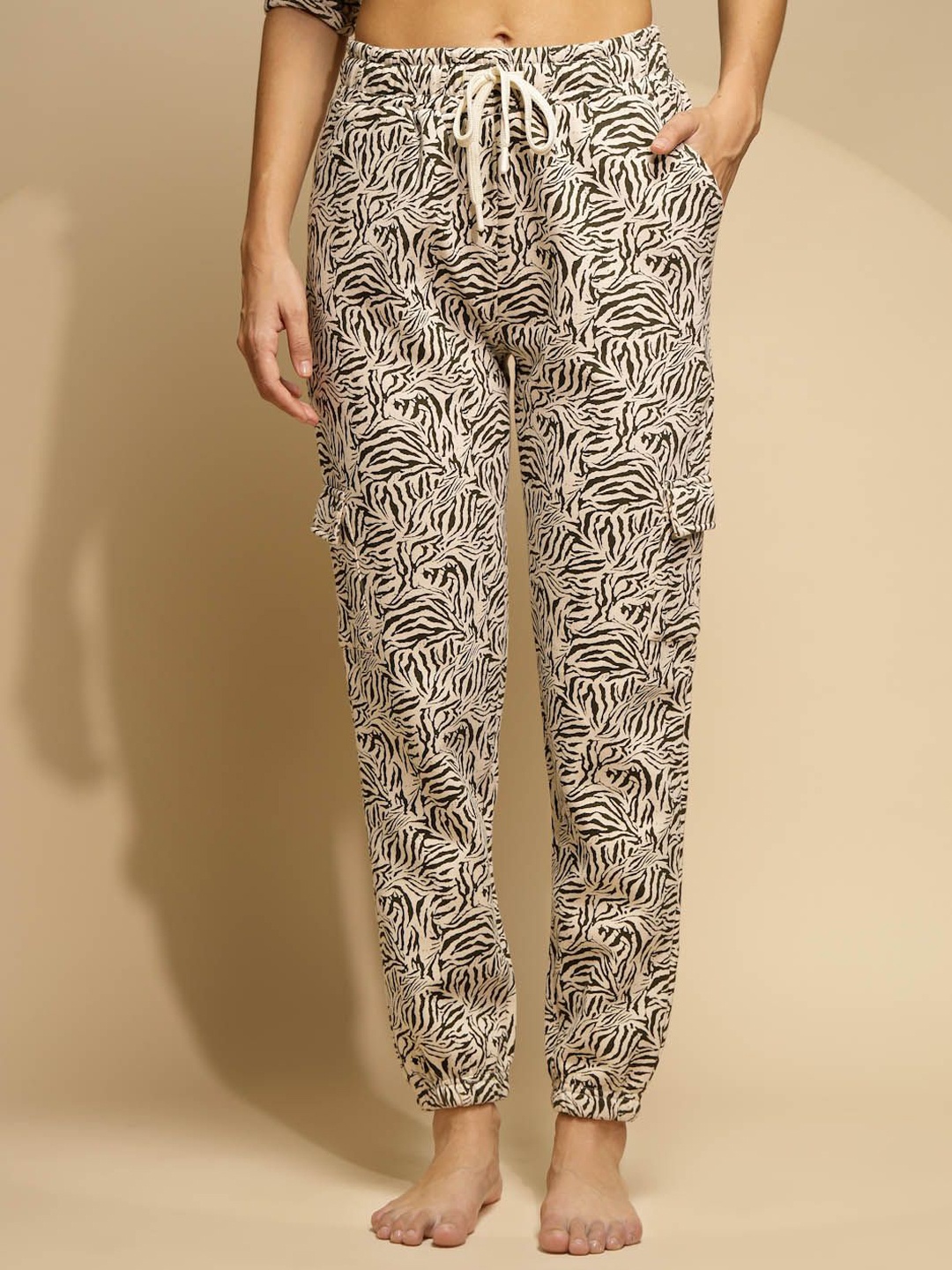

Global Republic Animal Printed Cotton Lounge Pant, Green