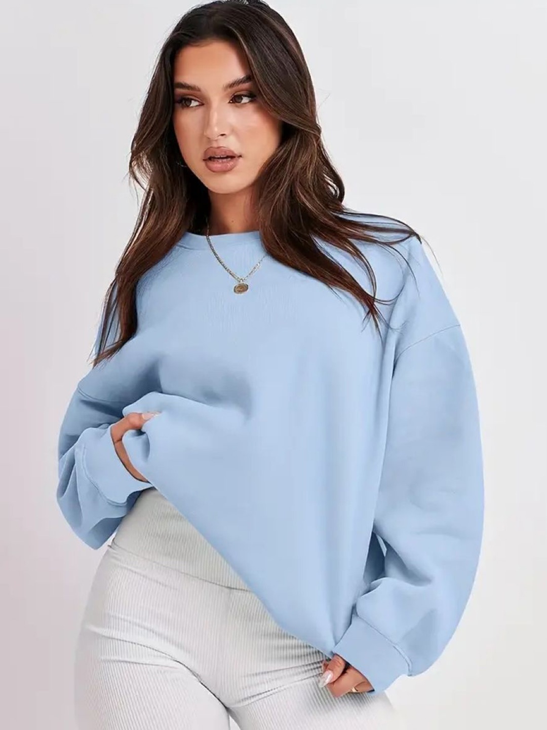 

StyleCast Women Solid Round Neck Top, Blue