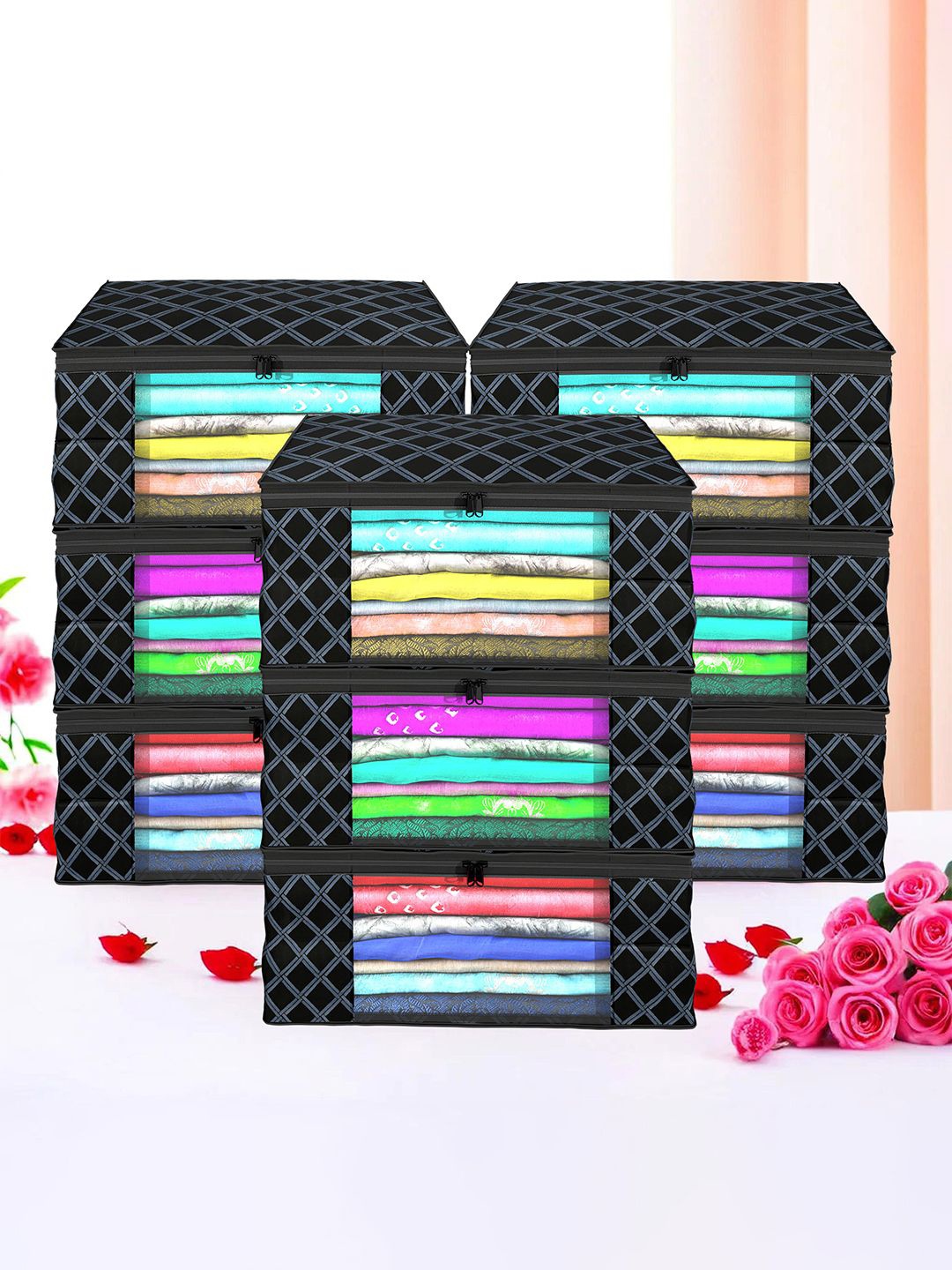 

Kuber Industries Black Set of 9 Regular Drawer Organiser Organisers