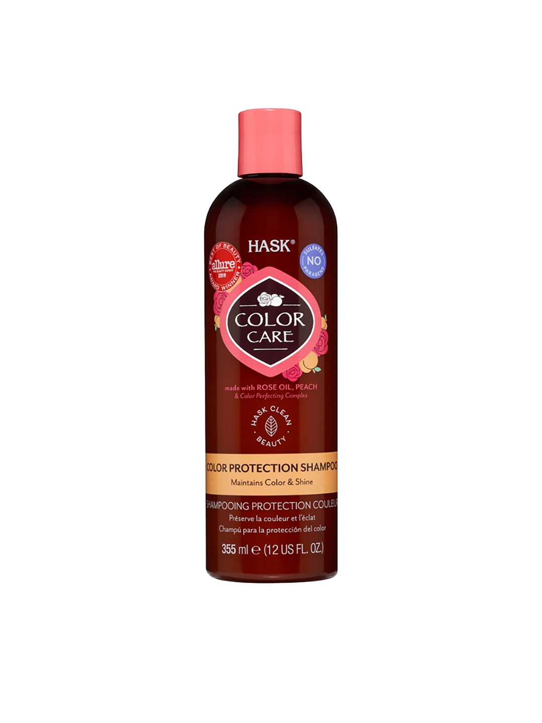 

HASK Women's Color Care Rose Oil & Peach Color Protection Shampoo- 355ml, Brown