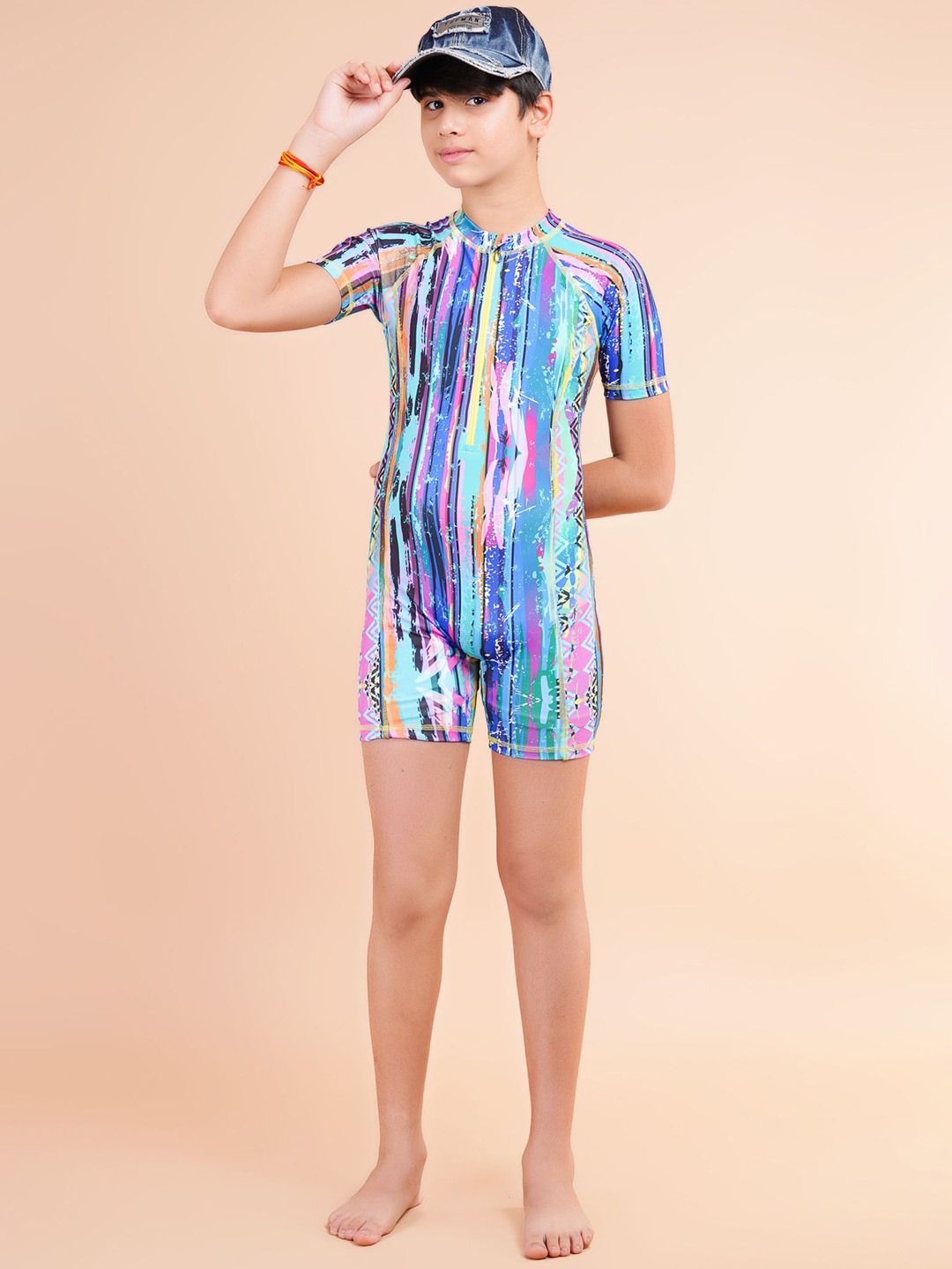 

Keepfit Boys Abstract Printed Round Neck Legsuit, Blue