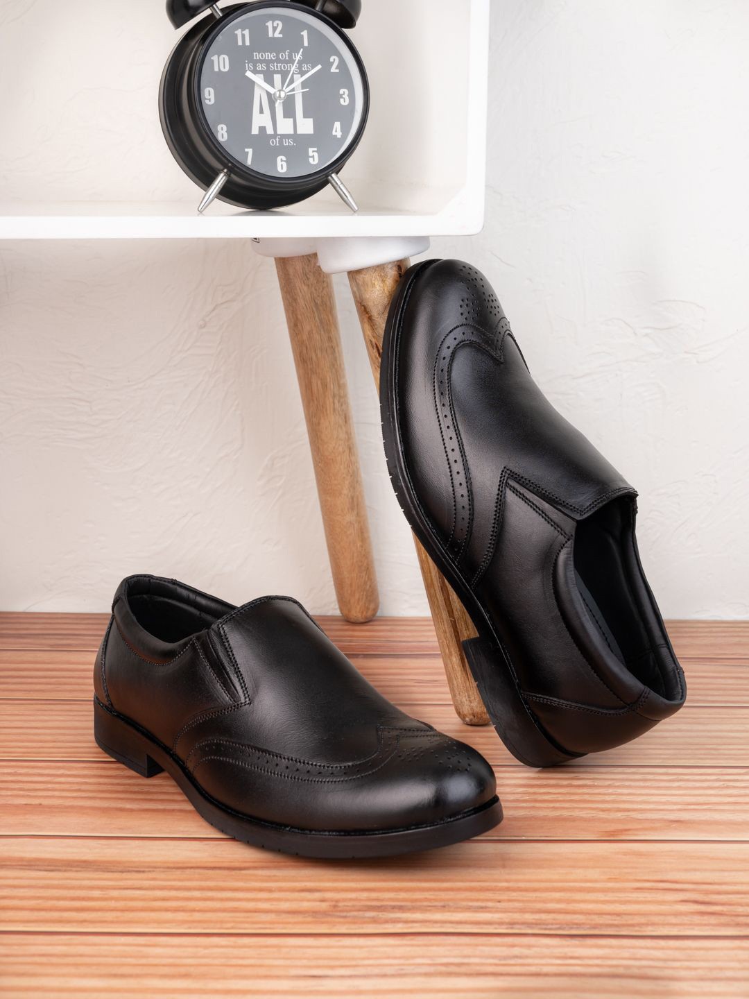 

Trendigo Men Leather Formal Slip-Ons, Black