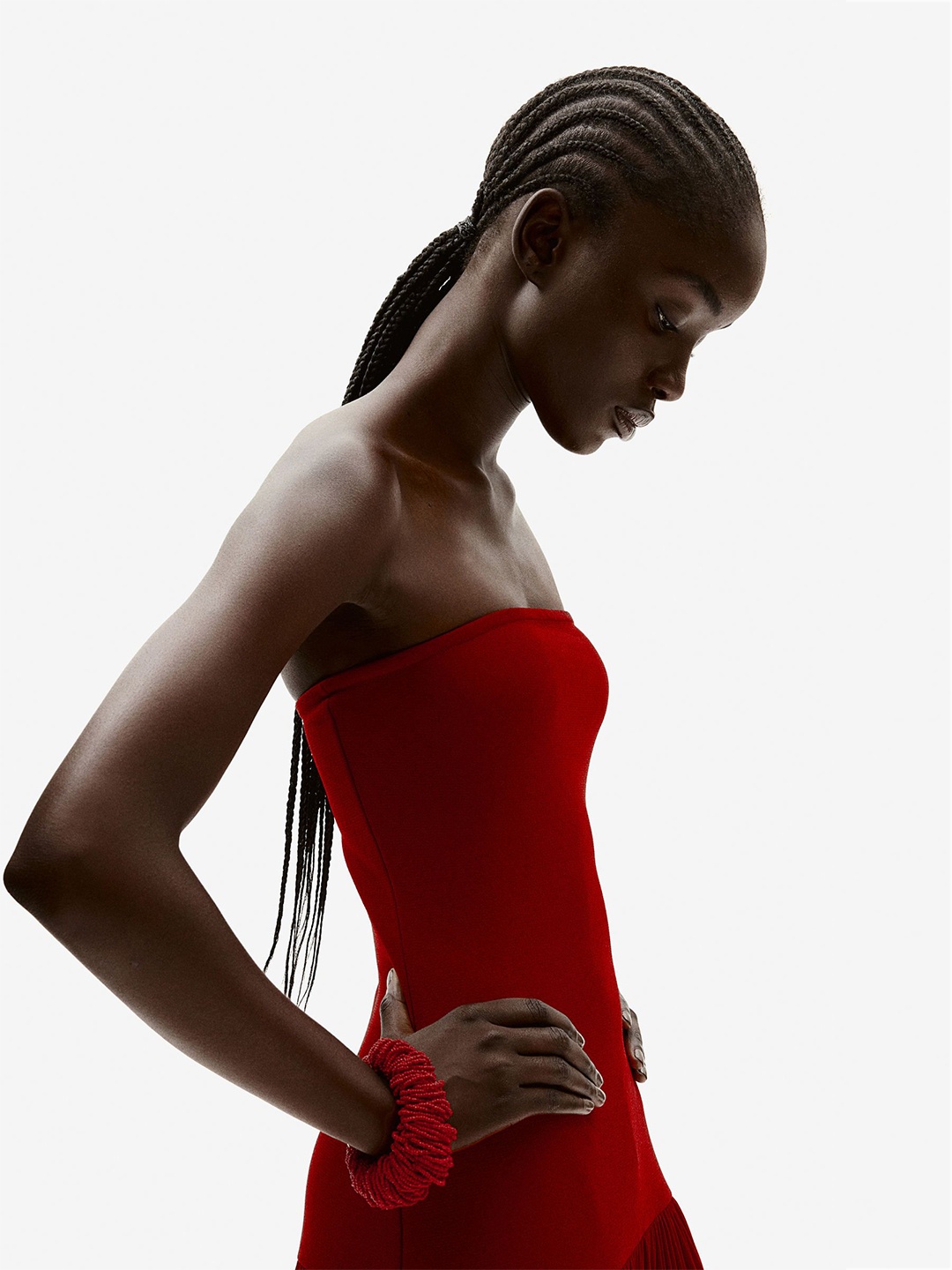 

H&M Glass-Beaded Statement Bracelet, Red