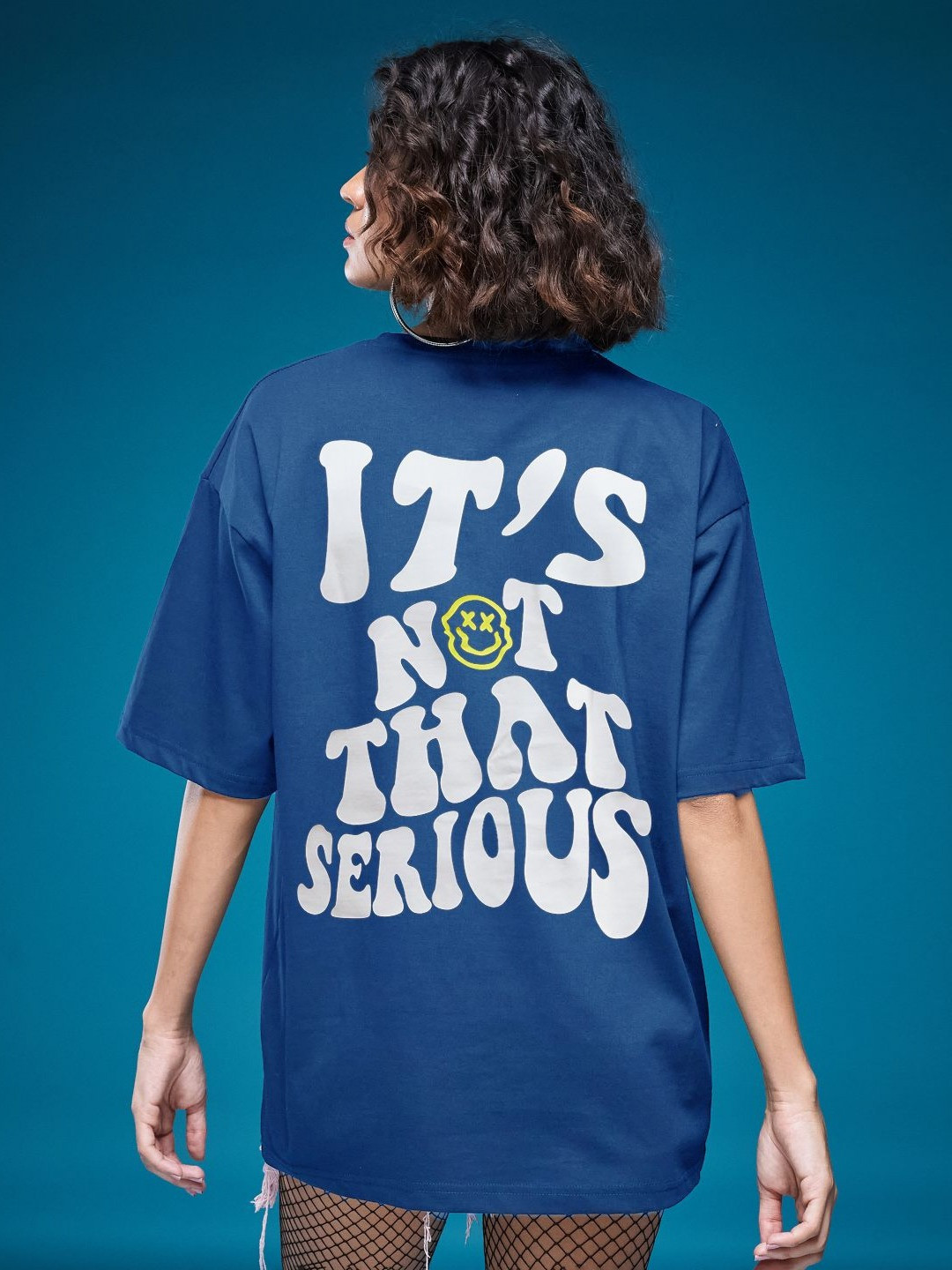 

SMARTEES Women Typography Printed Applique T-shirt, Blue