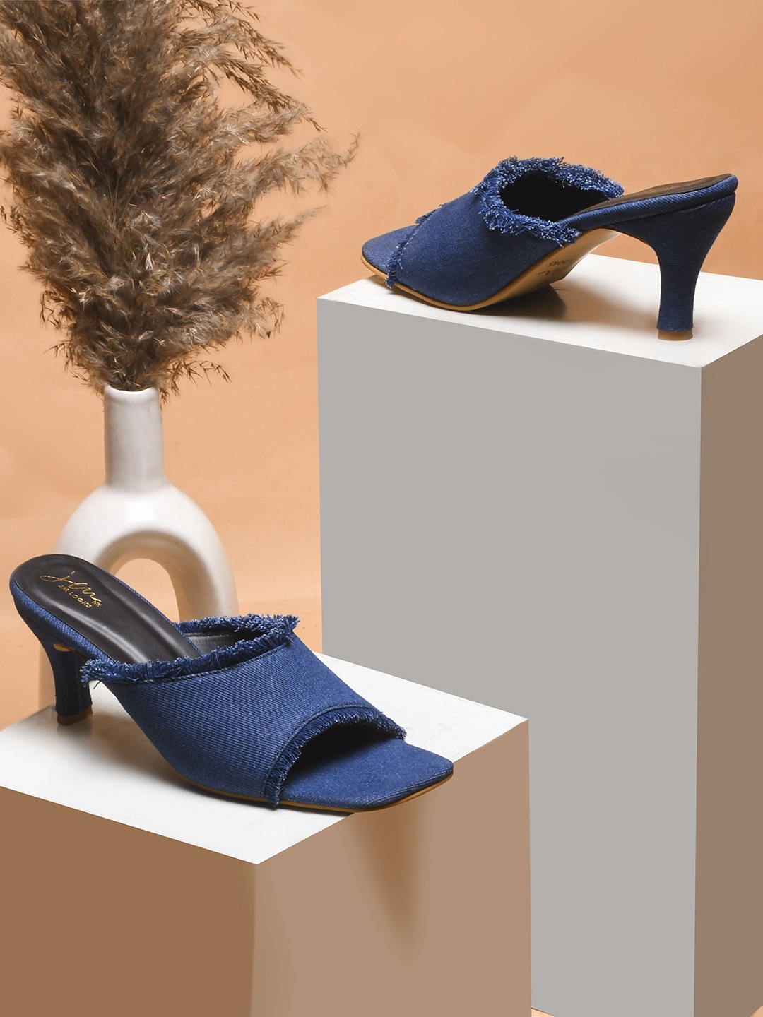 

JM Looks Women Slim Heeled Mules, Blue