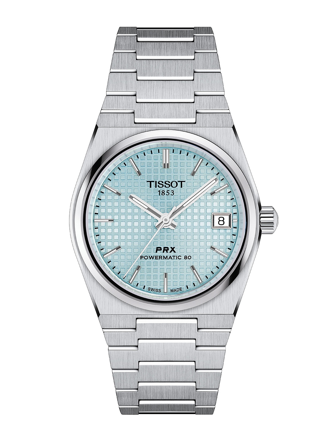 

TISSOT Unisex Dial & Stainless Steel Bracelet Style Straps Analogue Automatic Motion Powered Watch, Turquoise blue
