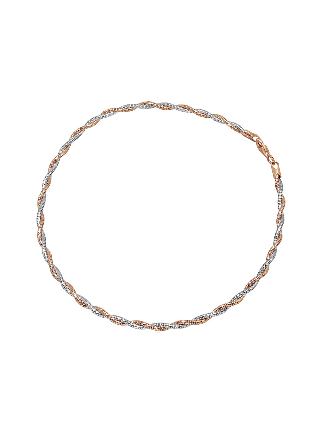 

925 SILLER 925 Sterling Silver Gold-Toned Classic Minimal Cable Anklet