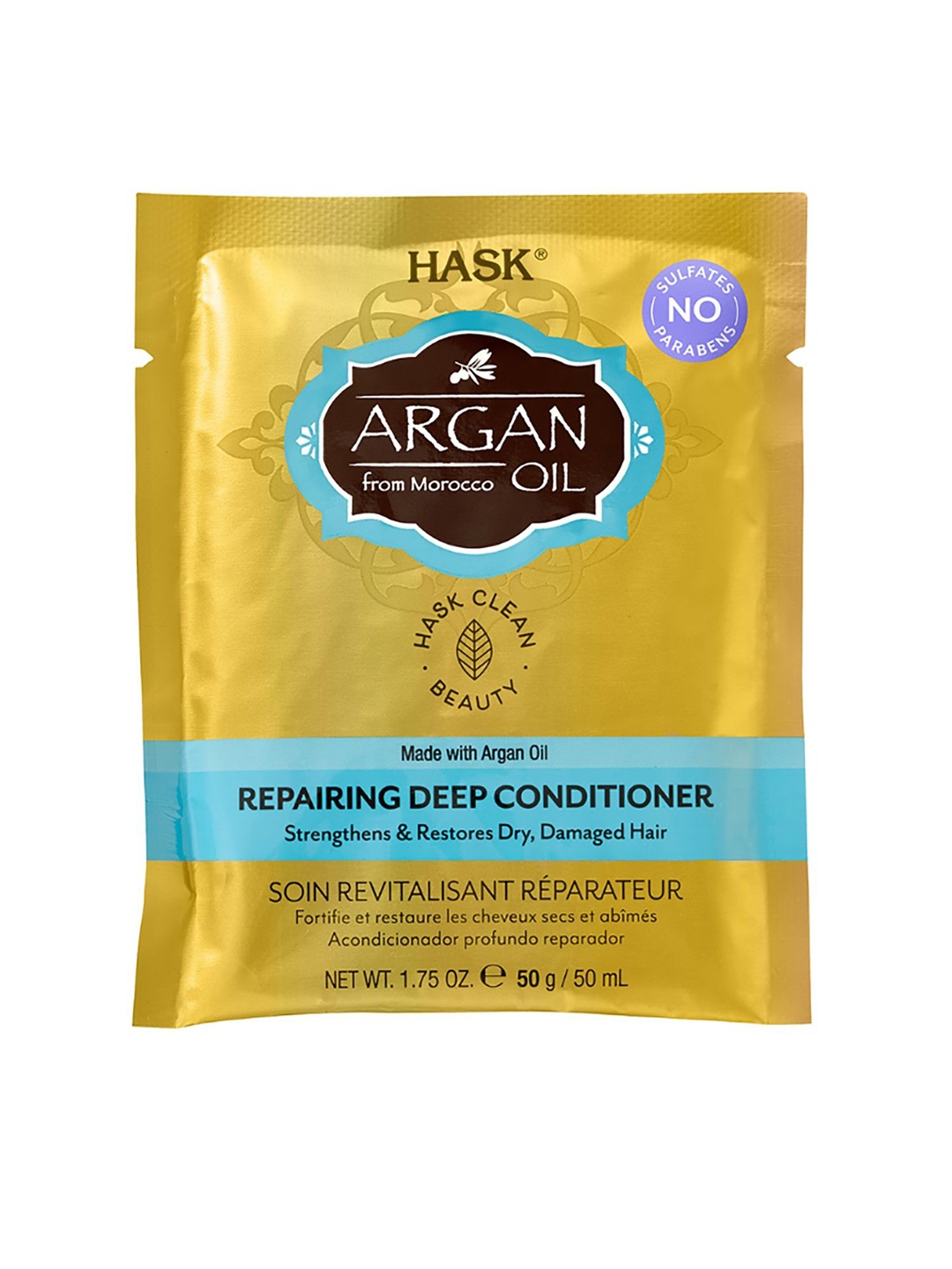 

HASK Argan Oil Repairing Deep Conditioner- 50g, Gold