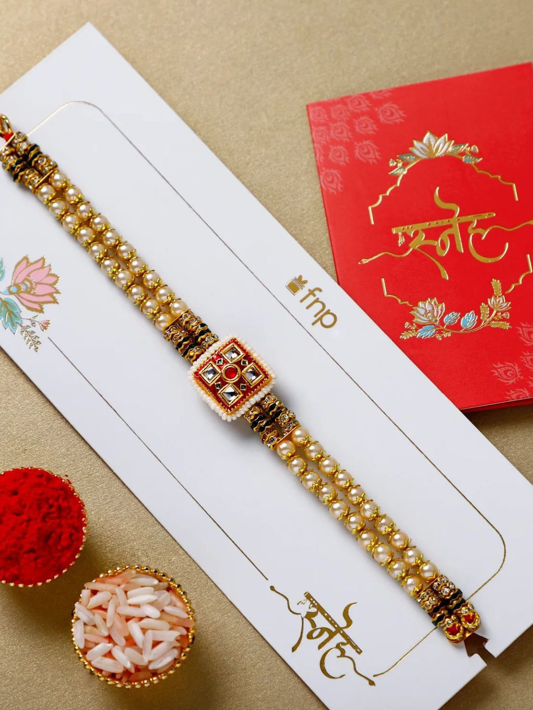

fnp Regal Ethnic Work Rakhi Mauli Rakhis, White