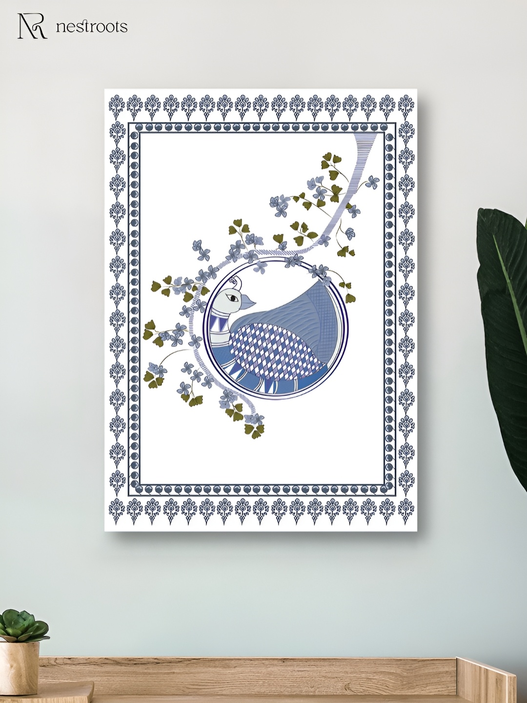 

nestroots Blue & White 1 Piece Canvas Religious Wall Paintings