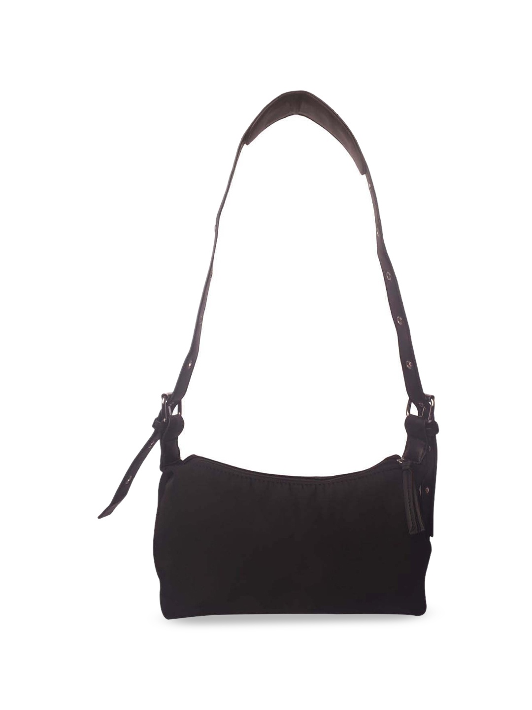 

Bagkok Oversized Swagger Shoulder Bag with Tasselled, Black