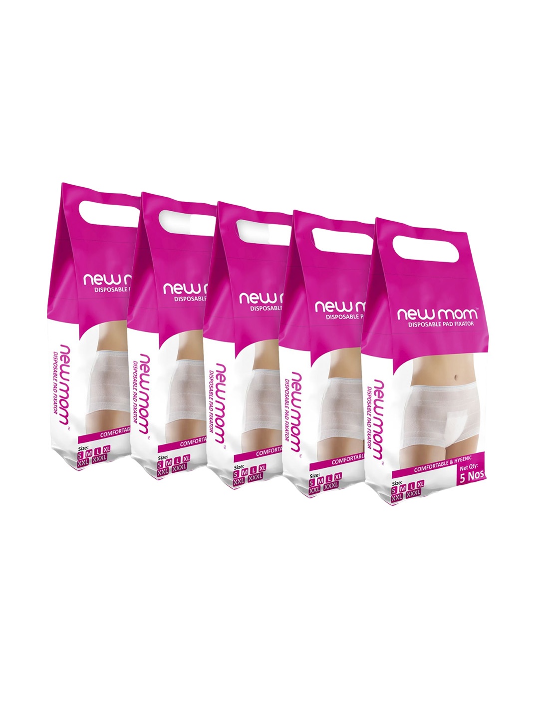 

NEWMOM Pack Of 5 Disposable PadsFixator- 25Nos, White