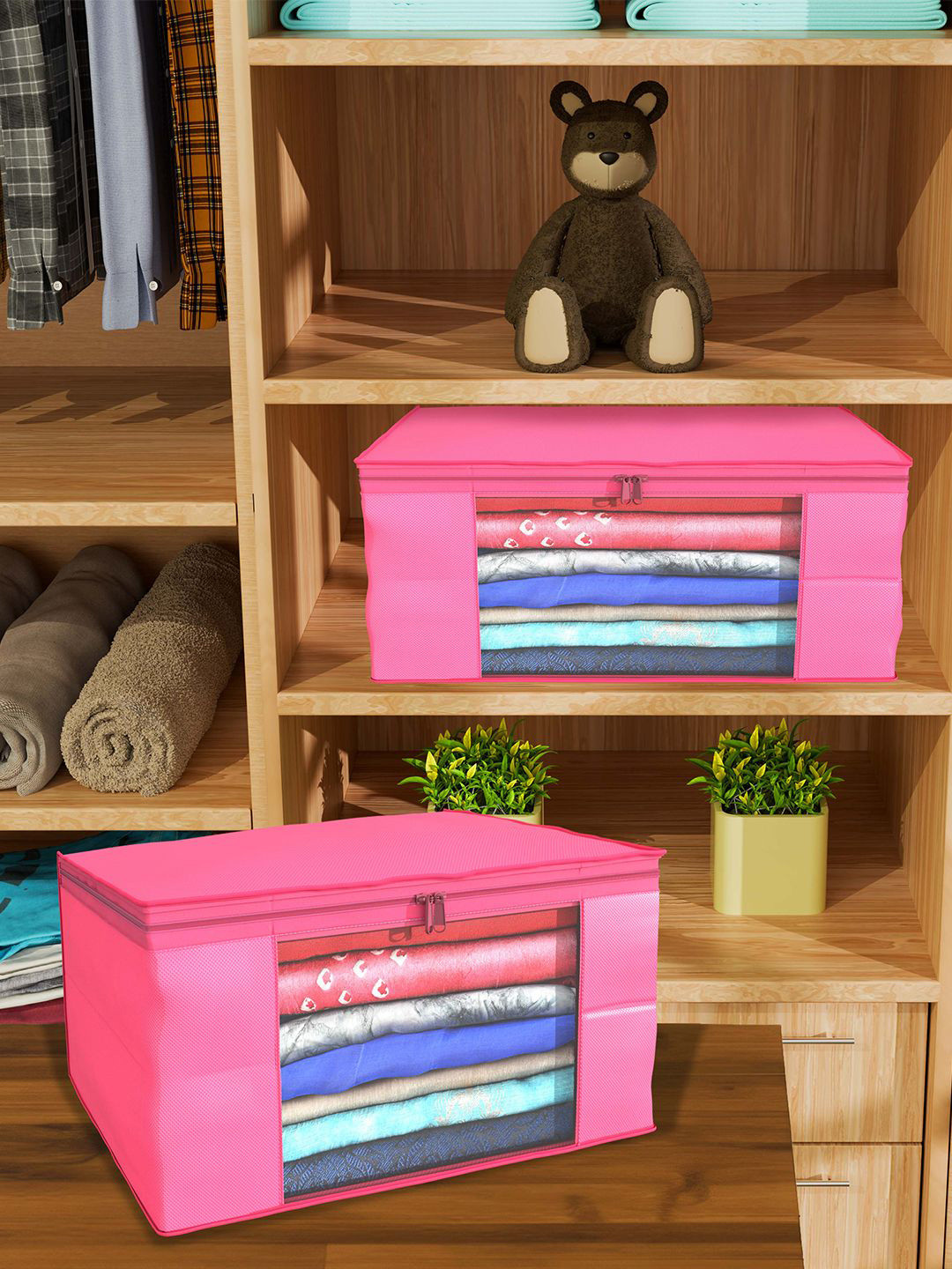 

Kuber Industries Pink Set of 12 Regular Drawer Organiser Organisers