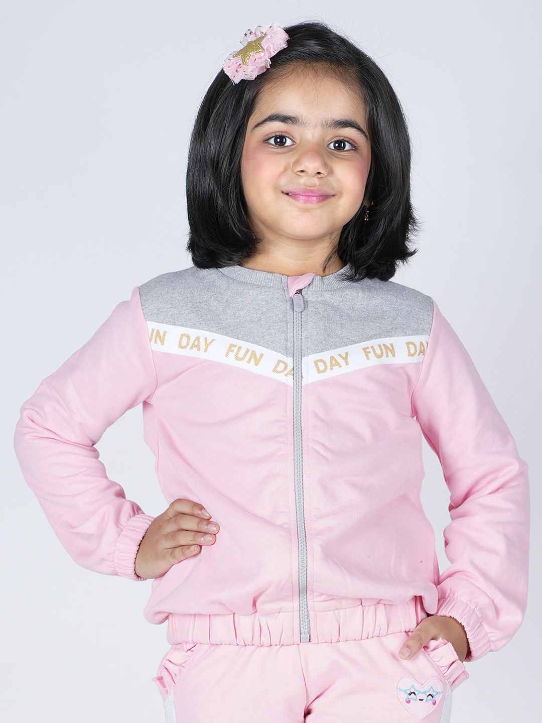 

JusCubs Girls Colourblocked Sweatshirt, Pink