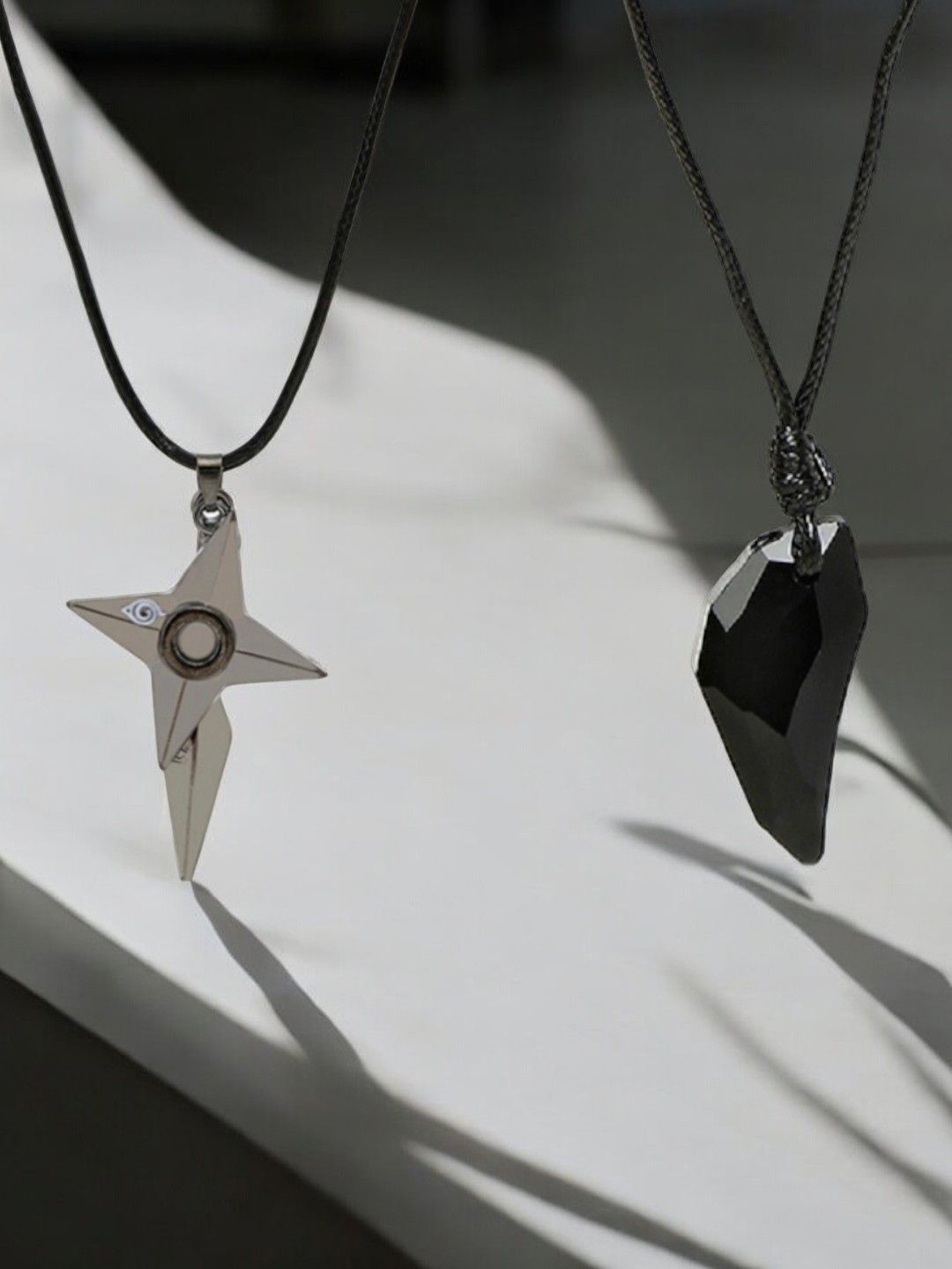 

OOMPH Geometric Pendants with Chains, Silver