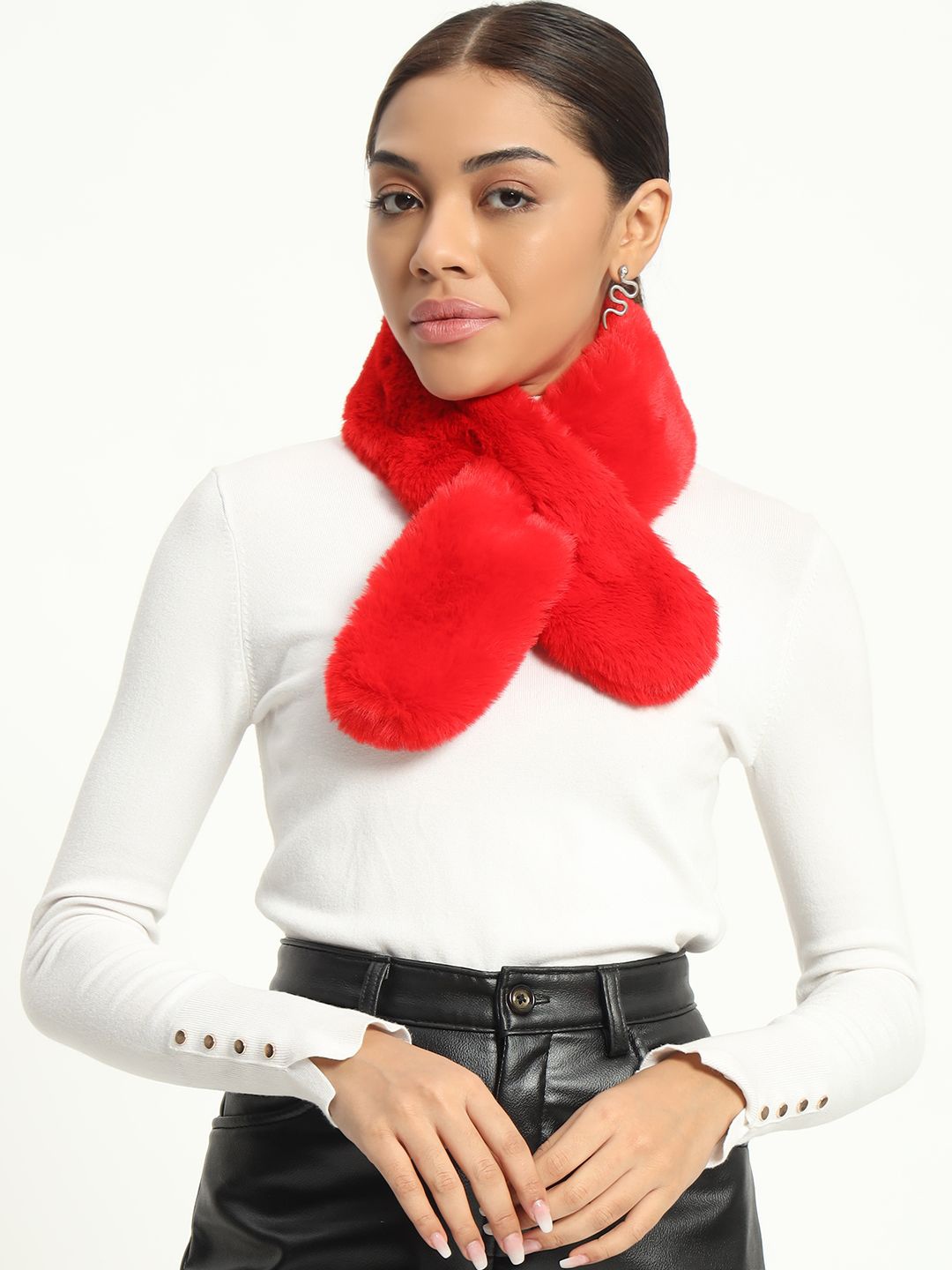 

Beau Design Solid Women Scarf, Red