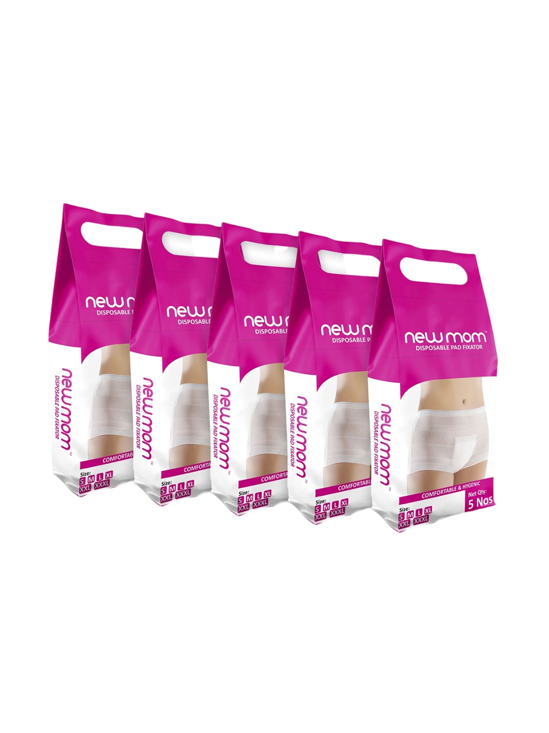 

NEWMOM Pack Of 5 Disposable Pads Fixator- 25Nos, White