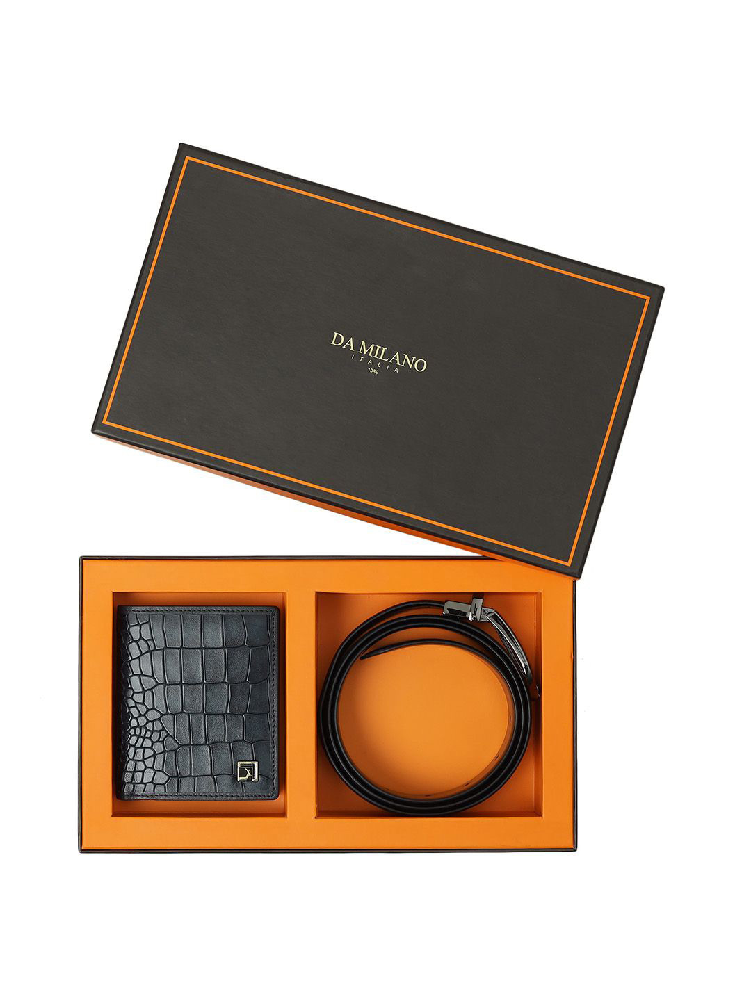

Da Milano Men Accessory Gift Set of Wallet and Belt, Blue