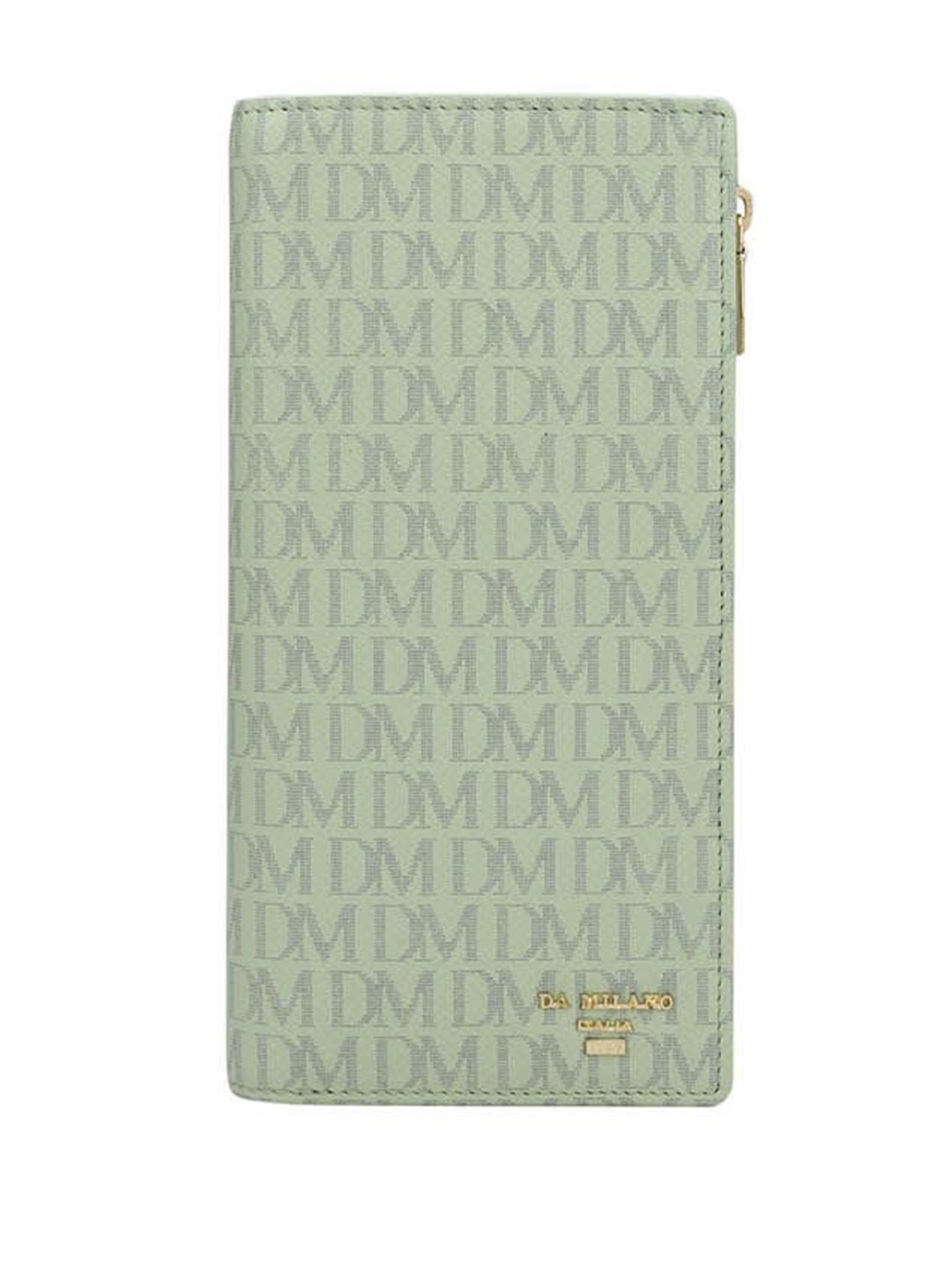 

Da Milano Women Brand Logo Printed Leather Envelope, Green