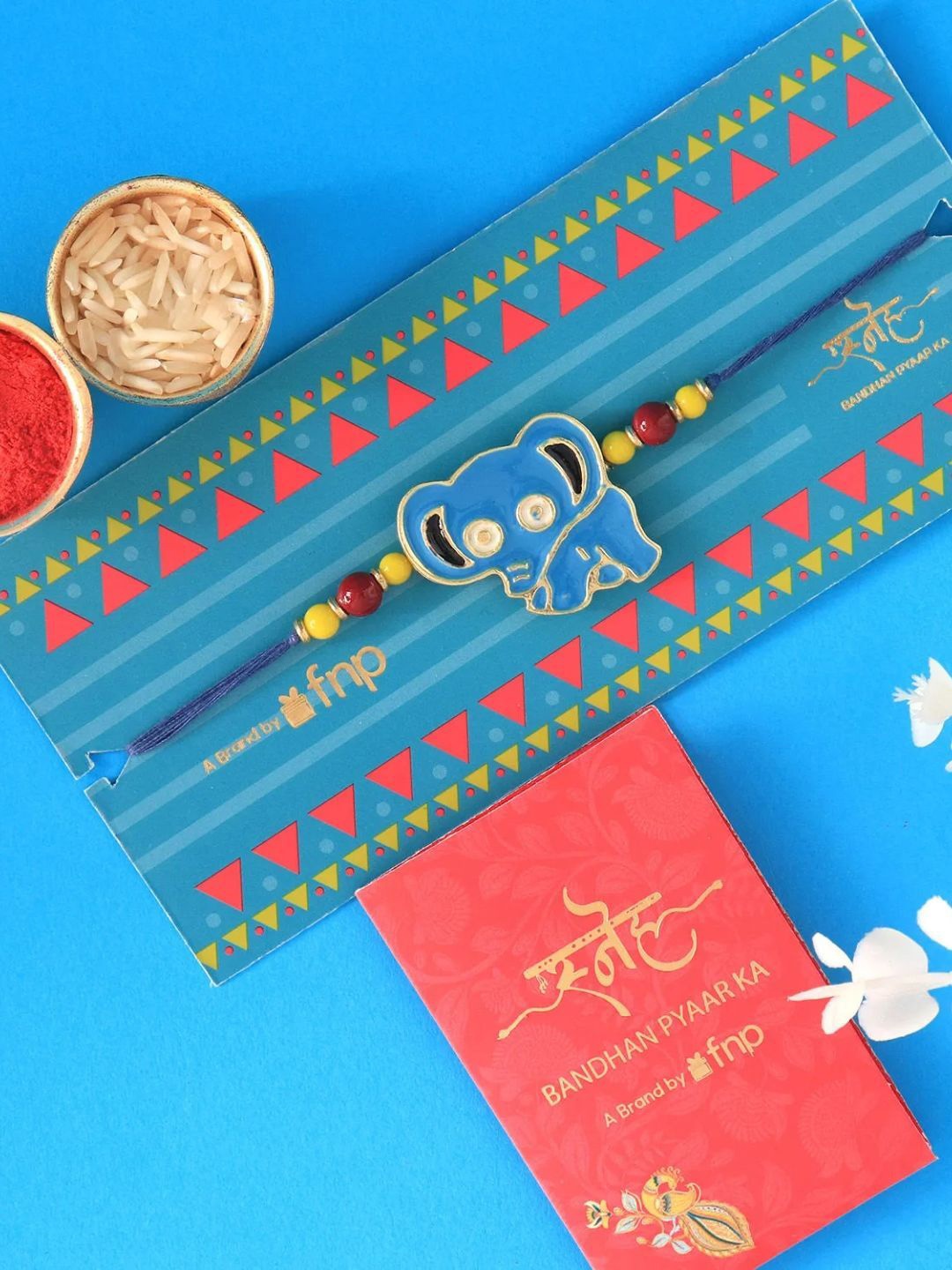 

fnp Appus Sunshine Adventure Beads Rakhi for Kids Traditional Kundan, Blue
